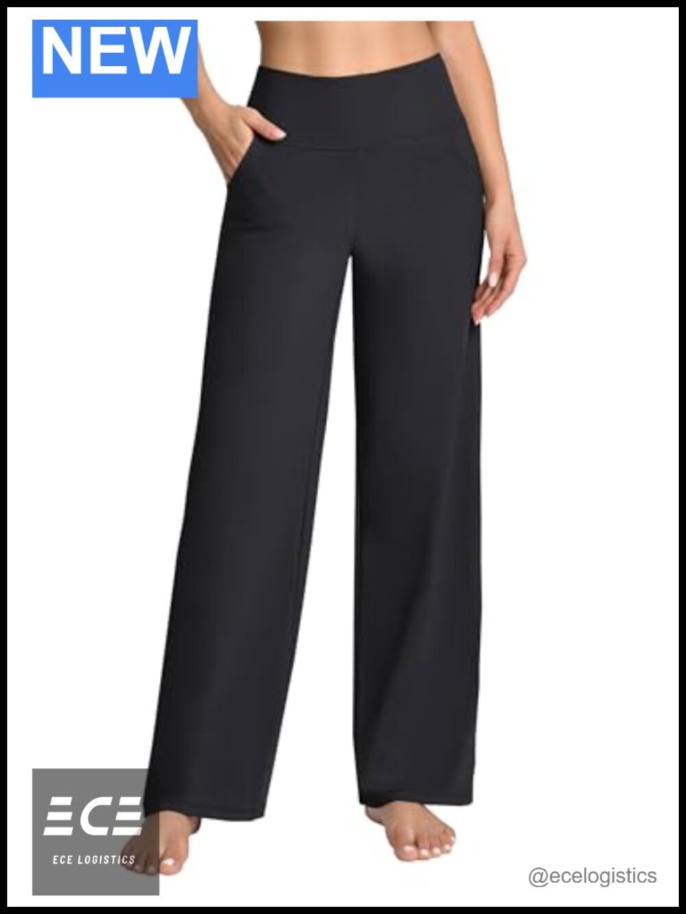 Women High Waist Wide Leg Yoga Pants Loose Sweatpants Pockets